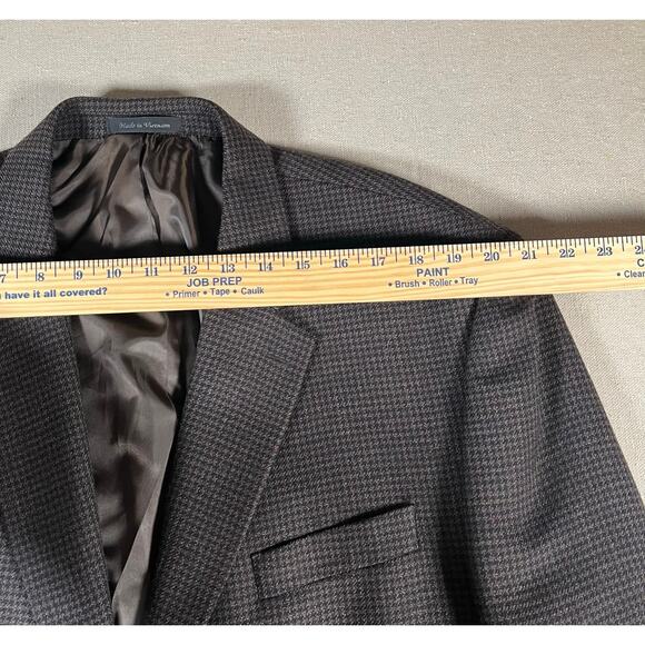 Lauren Ralph Lauren Mens Sports Coat 48R Wool Houndstooth Black Brown Academia - Picture 5 of 11